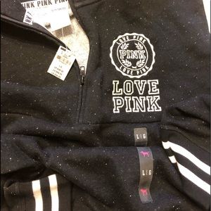 Pink by VS 1/2 Zip SZ Large